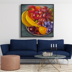 Framed 48 x 48 - Bowl of fruits