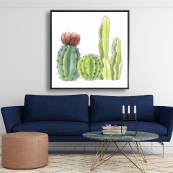 Encadré 48 x 48 - Quatre petits cactus