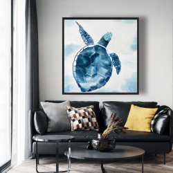 Encadré 48 x 48 - Tortue bleu
