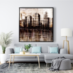 Framed 48 x 48 - Sketch of the city