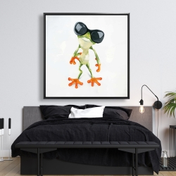 Framed 48 x 48 - Funny frog with sunglasses