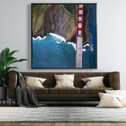 Encadré 48 x 48 - Vue aérienne du golden gate et ses montagnes