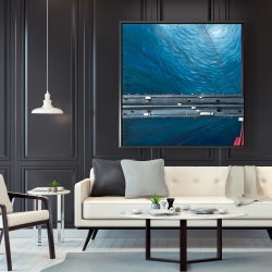 Framed 48 x 48 - Overhead view of traffic on the golden gate