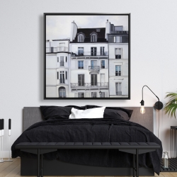 Framed 48 x 48 - Buildings along the seine river