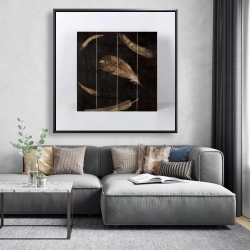 Encadré 48 x 48 - Plumes dorées