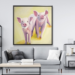 Encadré 48 x 48 - Deux cochons souriant