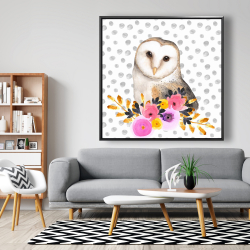 Framed 48 x 48 - Beautiful owl