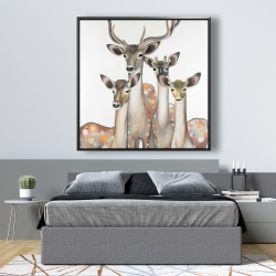 Encadré 48 x 48 -  groupe de cerfs abstraits