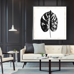 Encadré 48 x 48 - Philodendron à feuilles divisées avec lignes dorées