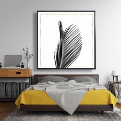 Framed 48 x 48 - Areca palm with gold line