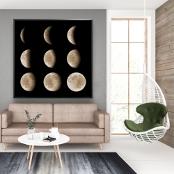 Framed 48 x 48 - Eclipse in nine phases