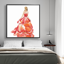 Framed 48 x 48 - Beautiful red prom dress