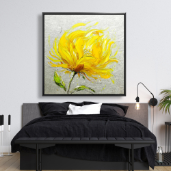 Framed 48 x 48 - Yellow fluffy flower