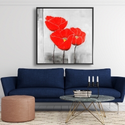 Framed 48 x 48 - Three poppies