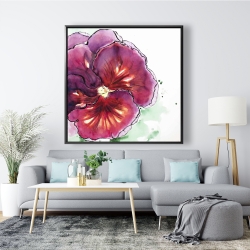 Framed 48 x 48 - Blossoming orchid with wavy petals