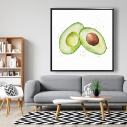 Framed 48 x 48 - Watercolor open avocado