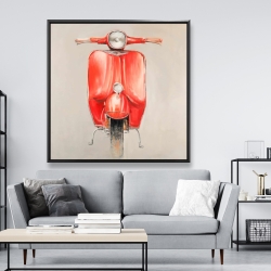 Encadré 48 x 48 - Petit cyclomoteur rouge