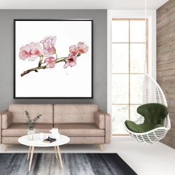 Framed 48 x 48 - Branch of cherry blossom in pink