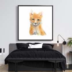 Framed 48 x 48 - Watercolor baby fox
