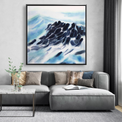 Encadré 48 x 48 - Vagues de la mer avec des éclats de peinture