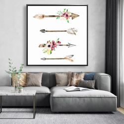 Framed 48 x 48 - Arrowheads and flowers
