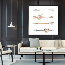 Framed 48 x 48 - Flèches et fleurs