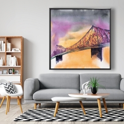 Framed 48 x 48 - Montreal jacques-cartier bridge