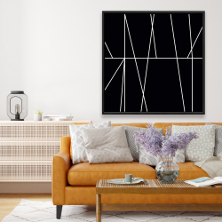 Encadré 48 x 48 - Rayures blanches sur fond noir