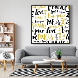 Framed 48 x 48 - Bonjour paris