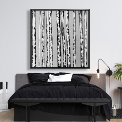 Encadré 48 x 48 - Bouleaux noir et blanc