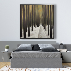 Framed 48 x 48 - Hiking in the forest
