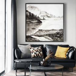 Framed 48 x 48 - Peaceful landscape