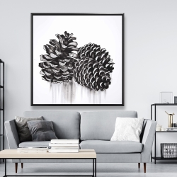 Encadré 48 x 48 - Trois petites cocottes de pin