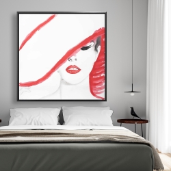 Encadré 48 x 48 - Femme avec un chapeau d'été