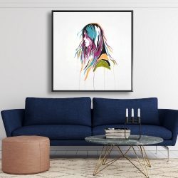 Encadré 48 x 48 - Femme art de rue graffiti