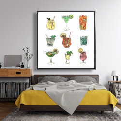 Framed 48 x 48 - Colorful cocktails