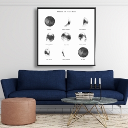 Framed 48 x 48 - Phases of the moon