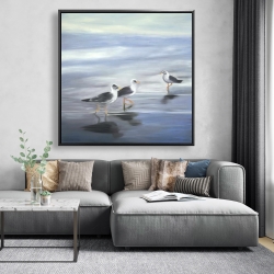 Framed 48 x 48 - Three gulls