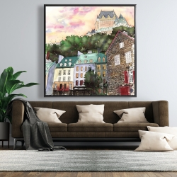 Encadré 48 x 48 - Château frontenac dans le petit champlain