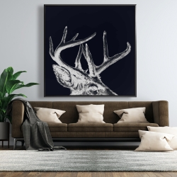 Framed 48 x 48 - Blue roe deer plume