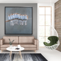 Framed 48 x 48 - Bunch of small birds on a branch