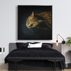 Framed 48 x 48 - Bengal cat
