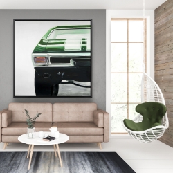 Framed 48 x 48 - Classic dark green car