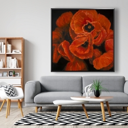 Framed 48 x 48 - Poppy bouquet