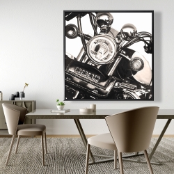 Framed 48 x 48 - Realistic sepia motorcycle 