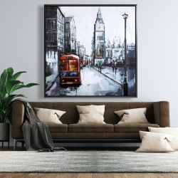 Encadré 48 x 48 - Londre abstraite et bus rouge