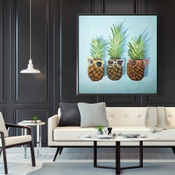 Framed 48 x 48 - Summer pineapples