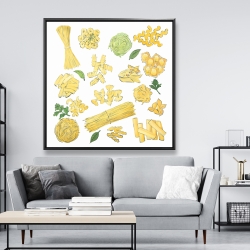 Framed 48 x 48 - Various kind of pasta