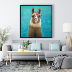 Framed 48 x 48 - Lovable llama