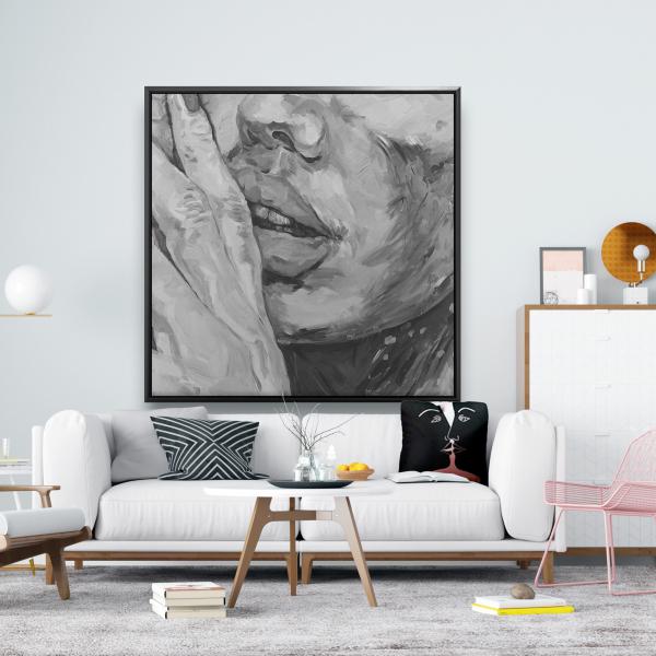 Framed 48 x 48 - Luscious lips